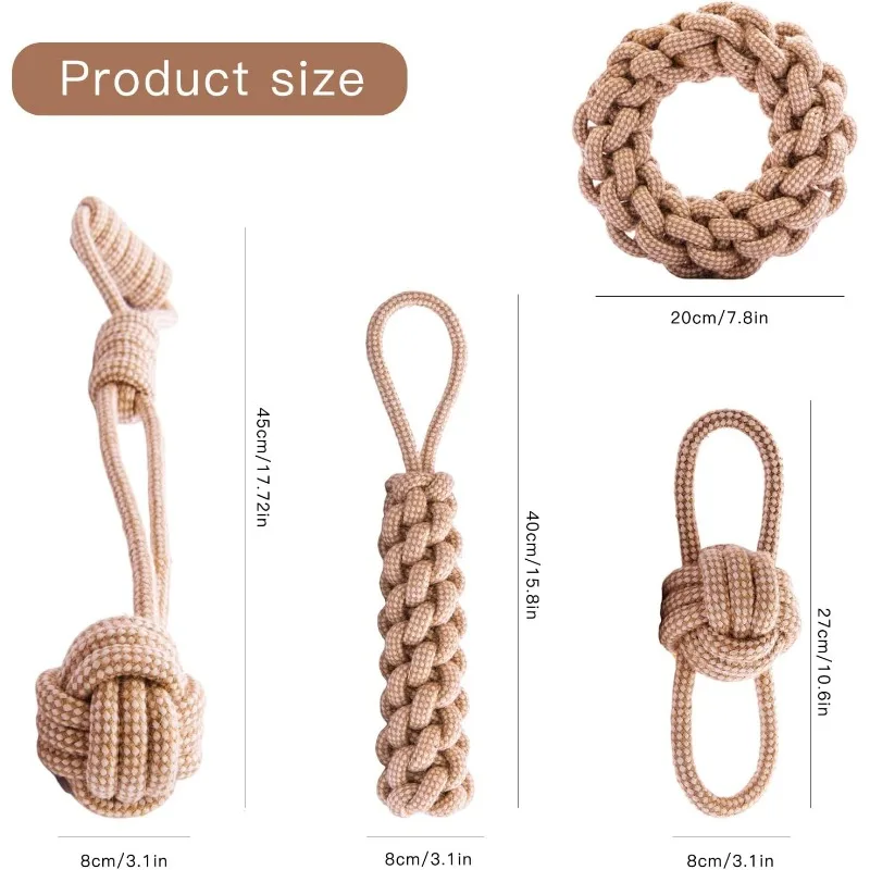 Cat Dog Rope Toys Cleaning Teeth Grinding Teeth Interest Interactive Wear Resistant Knot Toy Play Entertainment Pet Supplies 4