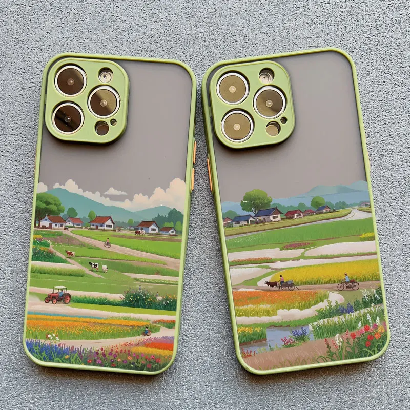 Retro-Landschaftsmalerei Handyhülle für iPhone 17 Pro Max 15 14 13 12 11 Pro Max Mini 16 Pro Max Plus XR XS X Schutzhüllen – Detail 8