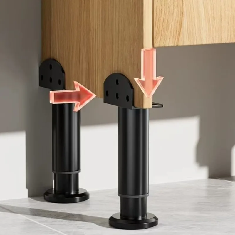 Set of 4 Adjustable Telescopic Furniture Legs for Cabinet or Vanity Height Adjustment