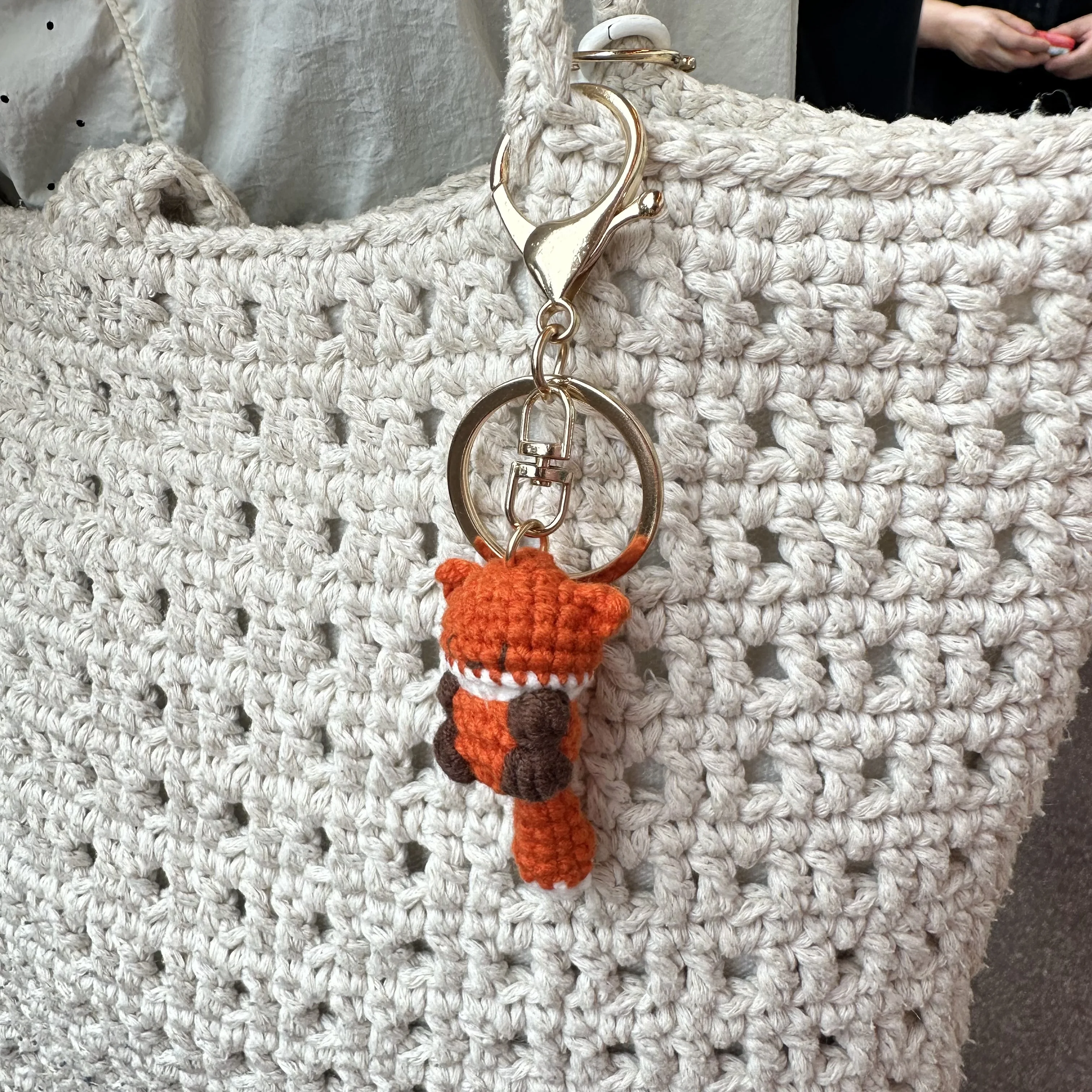 Mini Crochet Fox Keychain – 3cm Handmade Charm