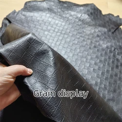Premium Black Sheepskin Leather Fabric - Genuine Handmade Material - Whole Sheepskin (Black)