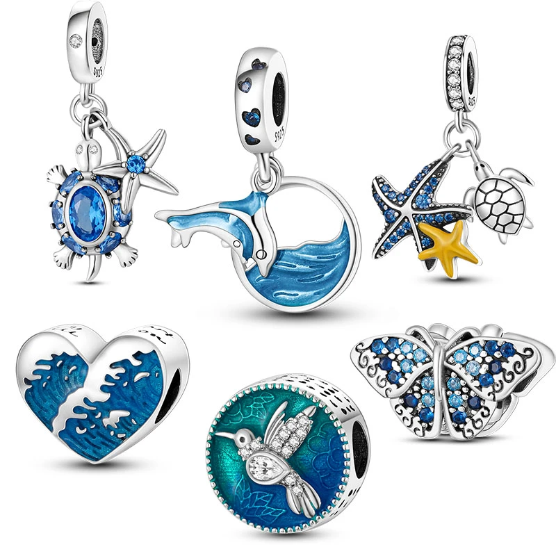 Charms de la Serie Ocean de verano 2023, de tortuga, estrella mar, compatible con pulsera Pandora Original, regalo joyería plata fina| | - AliExpress