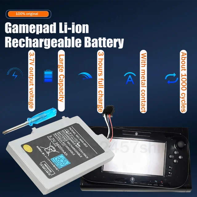 Batterie compatible avec Wii U Gamepad 3.7V 3600mAh pour Nintendo W