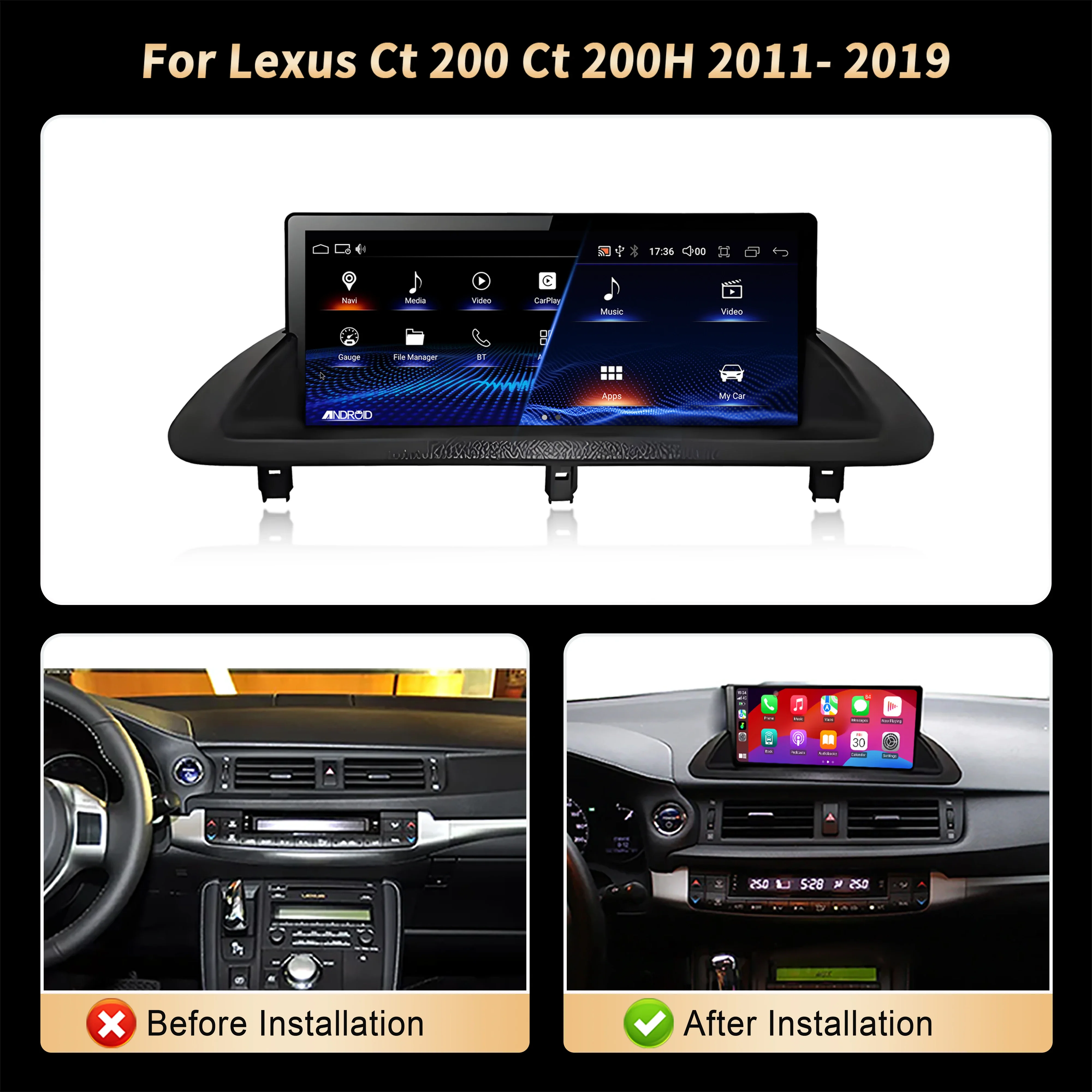 レクサス CT200h アンドロイド14 ナビ CT200 Androidナビ 10.25インチ