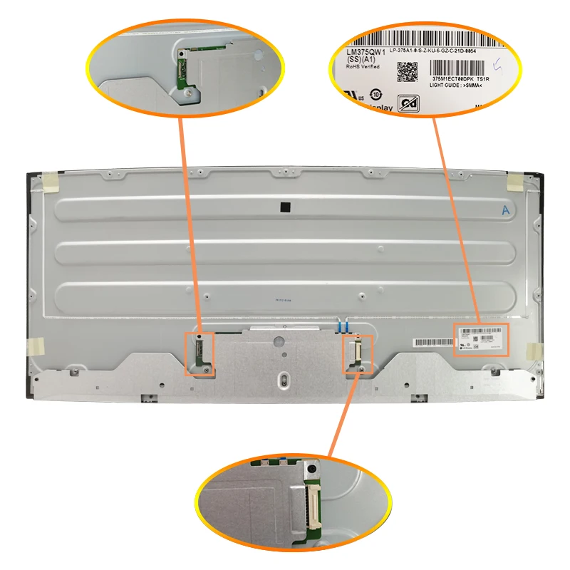 수리 모니터용 IPS LCD 패널, 디스플레이 스크린 교체 모듈 LM375QW1-SSA1, U3818DW, 37.5 인치 4K