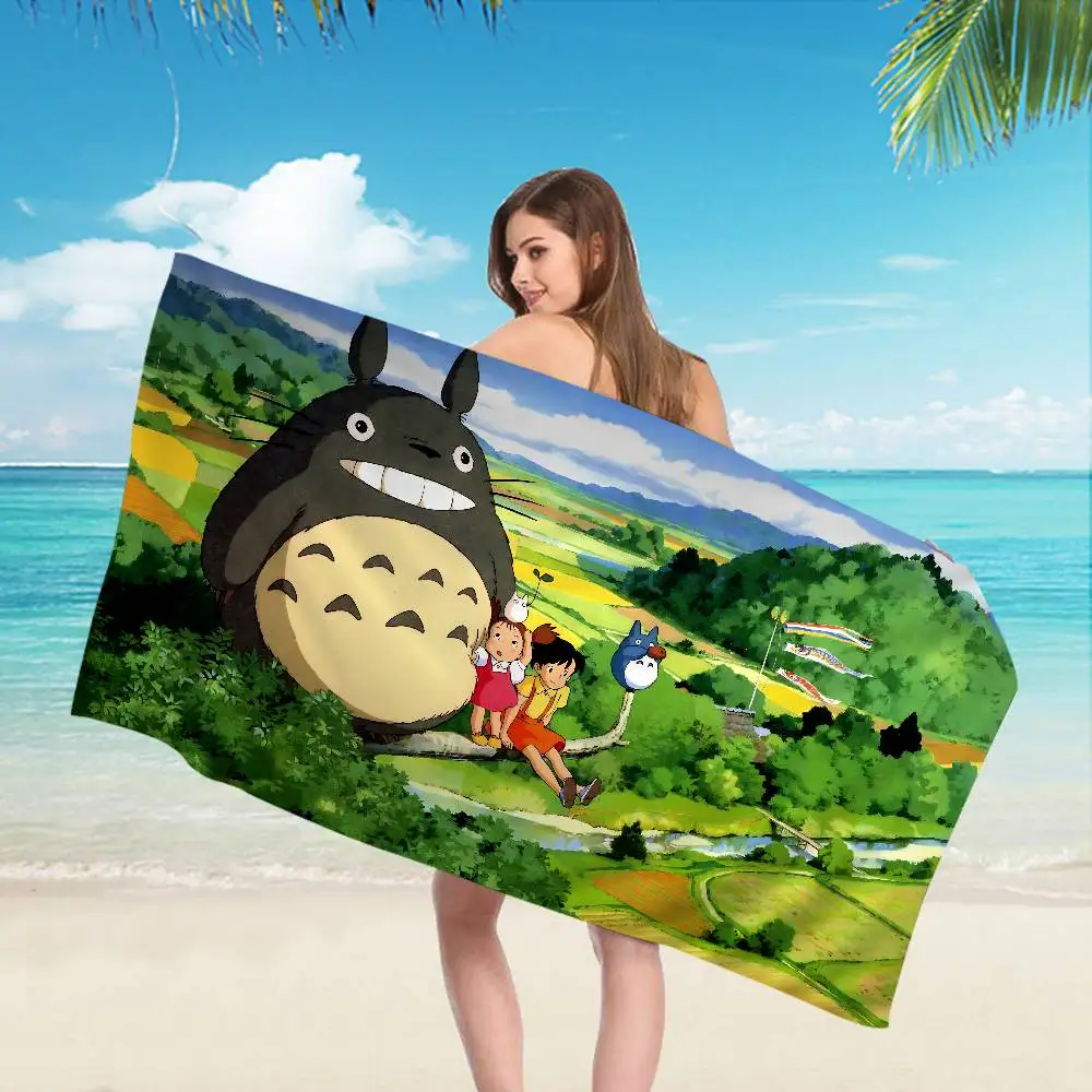 My Neighbor T-Totoroes Anime Anime Beach Swimming Towel Soft Absorbent Washcloth Children's Gifts For Kids Travel Camping Gym