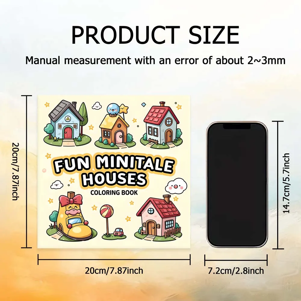 FUN MINITALE HOUSES Bold-easy Patterns Coloring Book for Adults Cute Drawing Book Perfect Gift for Party and Birthday 3