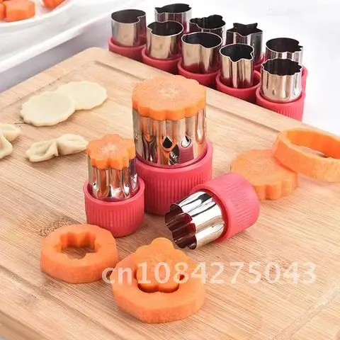 

12Pcs/set Stainless Steel Cake Cookie Biscuit Cutting Shape Tools Rice Vegetable Fruit Flowers Cartoon Cutter Mold