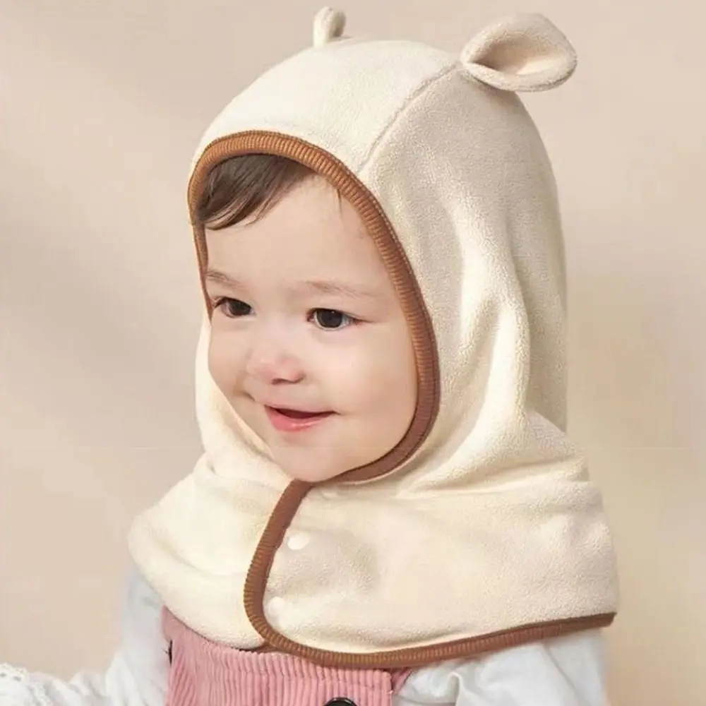 Polar Fleece Newborn Baby Hat Scarf Set Coldproof Windproof Beanie