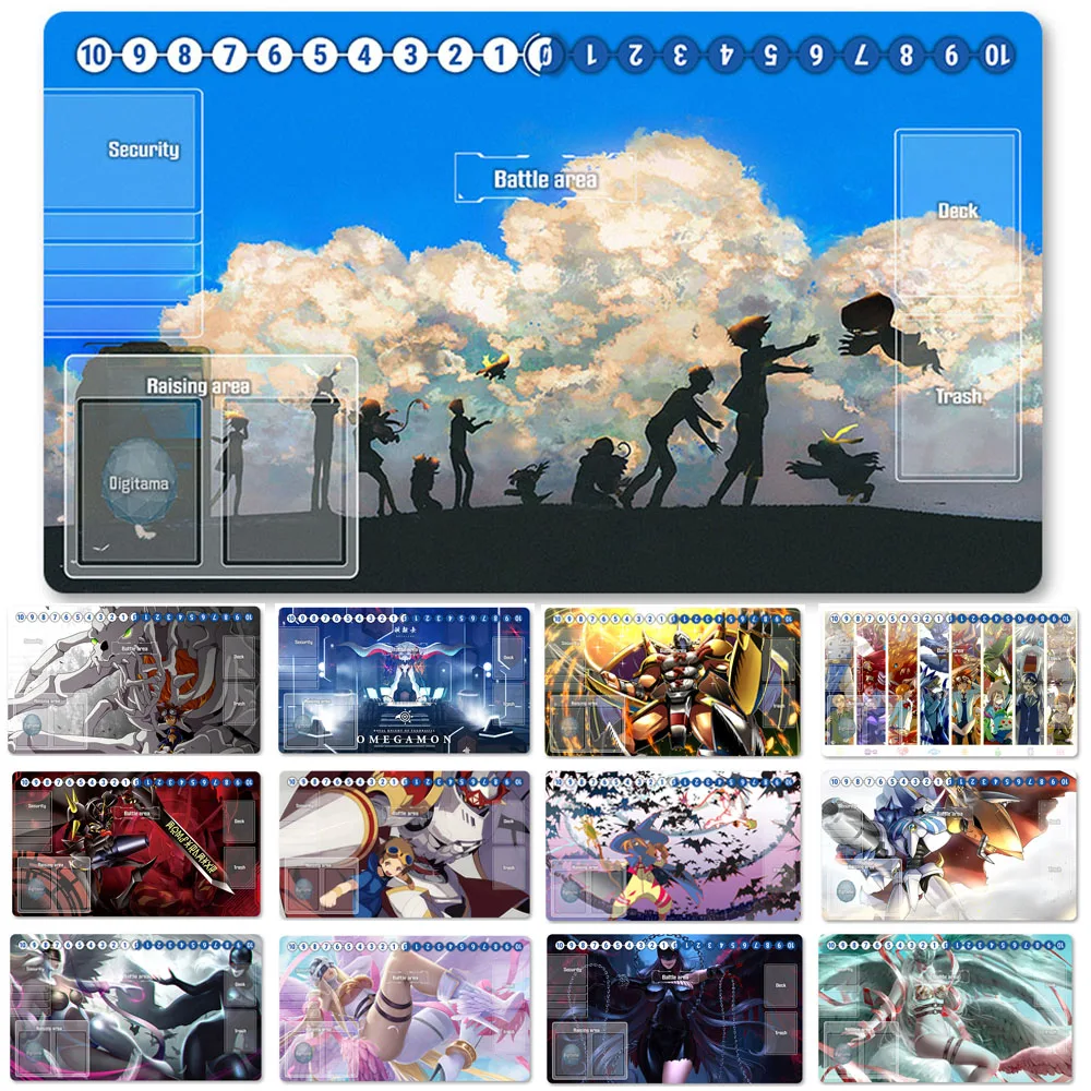 

HOT Board Game DTCG Playmat Table Mat Size 60X35 cm Mousepad Play Mats Compatible for Digimon TCG CCG RPG-2945782