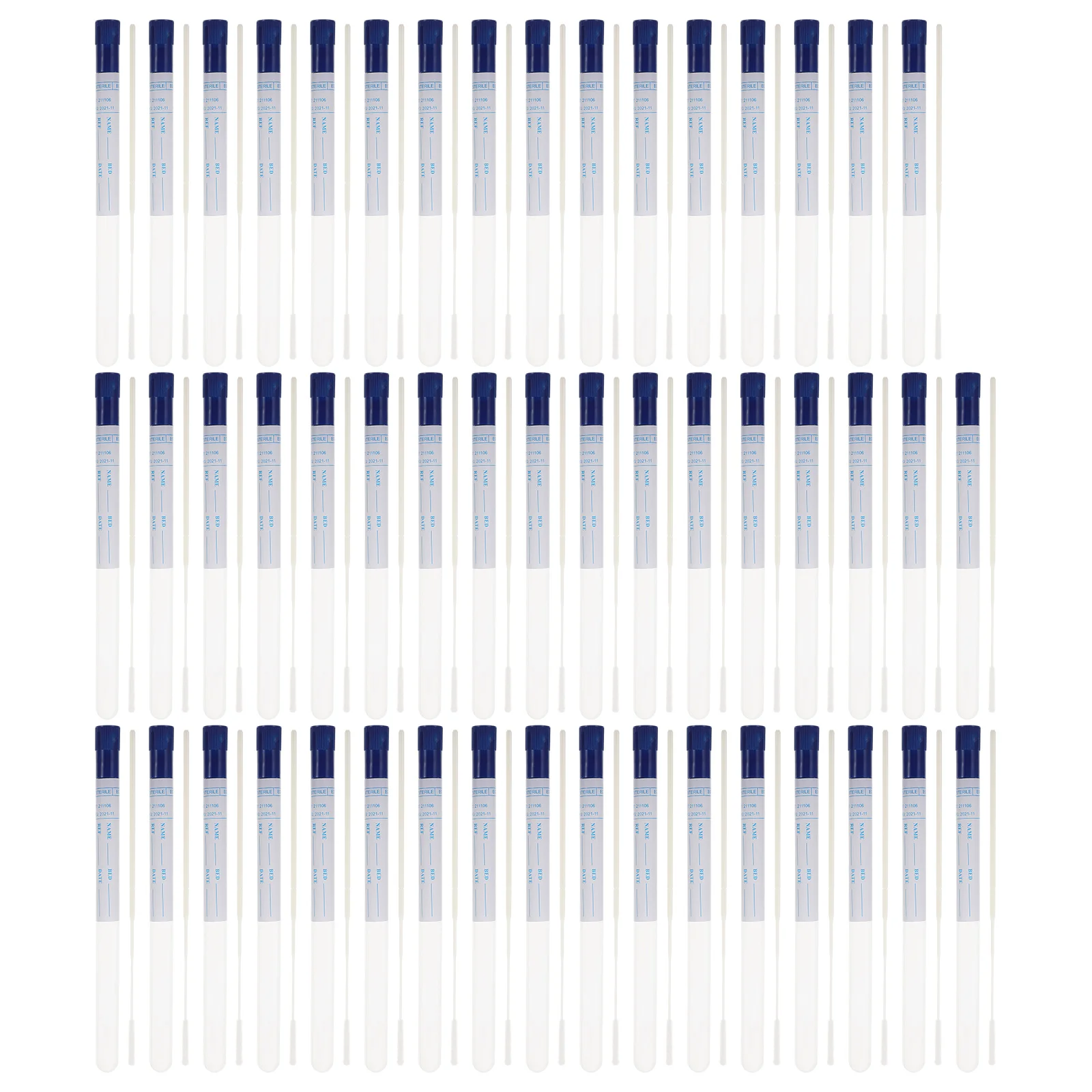 

50 Sets Sampling Swab Convenient Nasal Swabs Disposable Professional Sample Portable Plastic Specimen