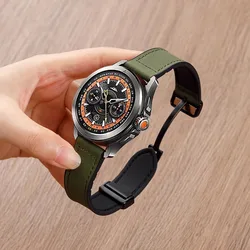 Magnetic Leather Silicone Sport Wristband - 22mm for Xiaomi Watch 2 - 2Pro (Army Green)
