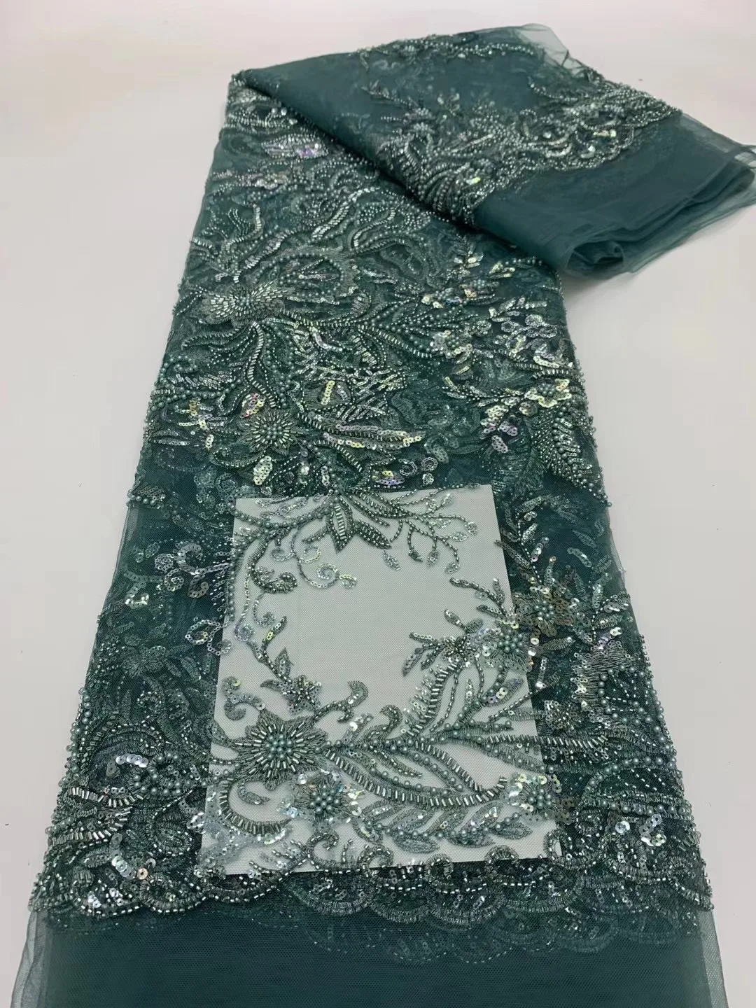 

Latest African Lace Fabric Beads Tulle Sequin Lace Fabric High Quality 2022 Lace Fabric Embroidered Party Dress MX5248