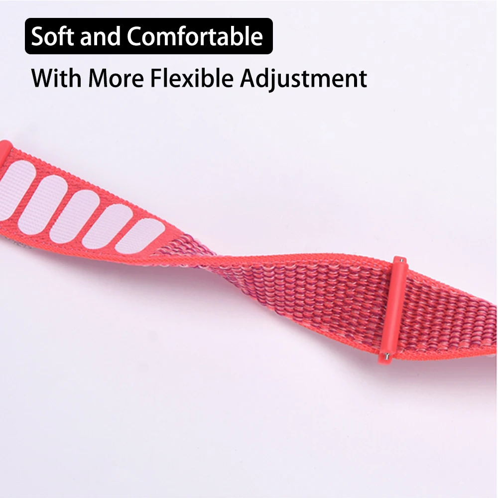 Quick Adjustable Nylon Loop Strap for Smartwatch - 20mm/22mm