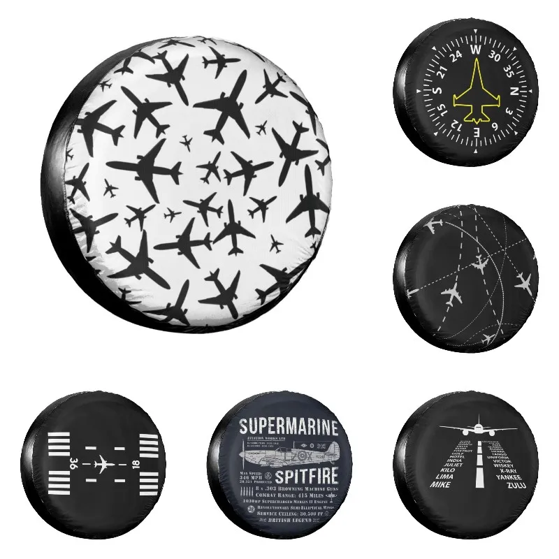 

Random Airplanes Pattern Spare Tire Cover for Jeep Hummer Custom Aviation Fighter Pilot Car Wheel Covers 14-17 Inch Inch