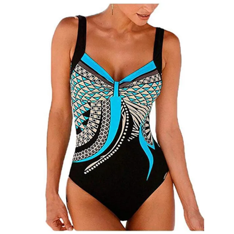 

Swimwear Women Printing Swimsuit 2022 Female Swimming Bikinis Push Up Monokini Swim Sexy V-neck One Piece Swimwear Bikini Set