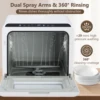 Portable Dishwasher,Countertop Dishwasher with 5L Water Tank,5 Programs, Dual Sprays,149℉ High Temp & Air Dry, Mini Dishwasher 5