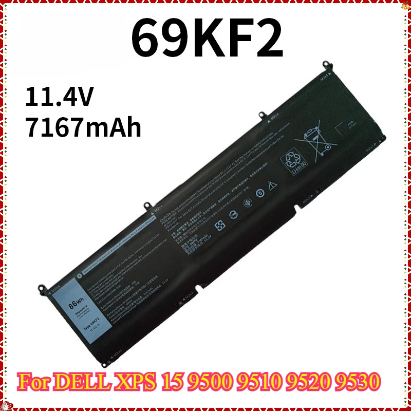 69KF2 Laptop Battery For DELL XPS 15 9500 9510 9520 9530 Precision 5550 5560 G15 5510 5511 5520 5515 5521 G7 15 7500 P91F P87F
