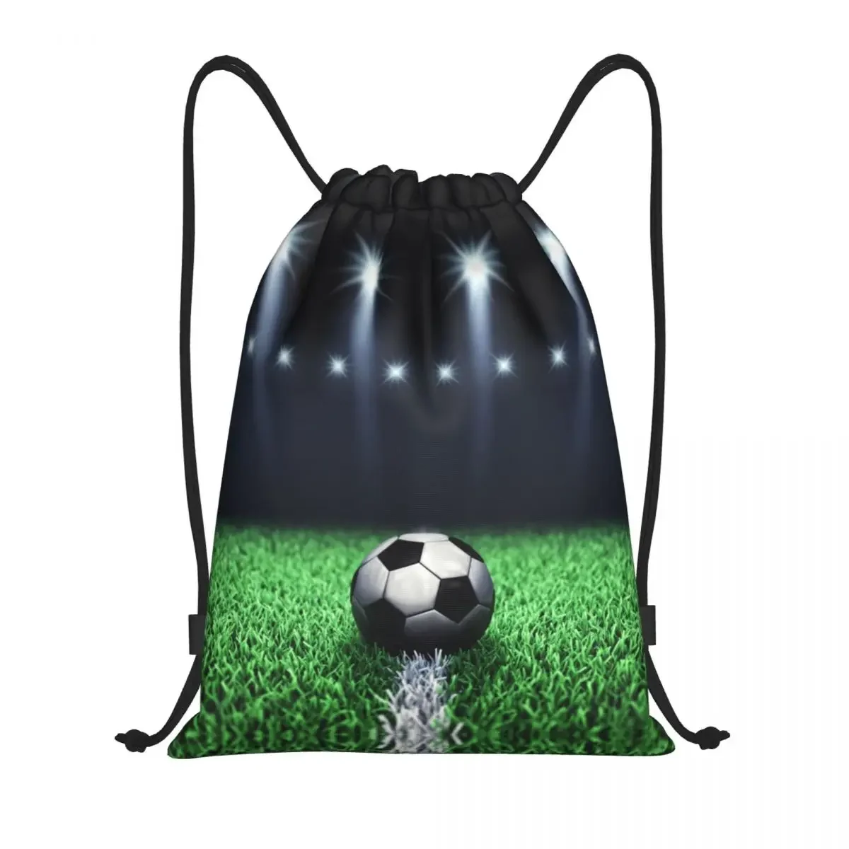 Football Stadium Pattern Drawstring Backpack Sports Gym Bag for Women Men Soccer Ball Palyer Shopping Sackpack