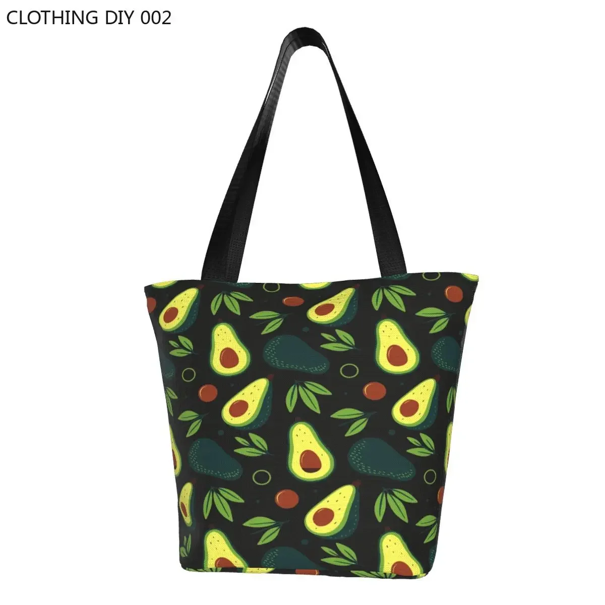 

Green Avocado Plant Fruit Pattern Groceries Shopping Bag Fashion Print Canvas Shopper Tote Shoulder Bags Big Capacity Handbag