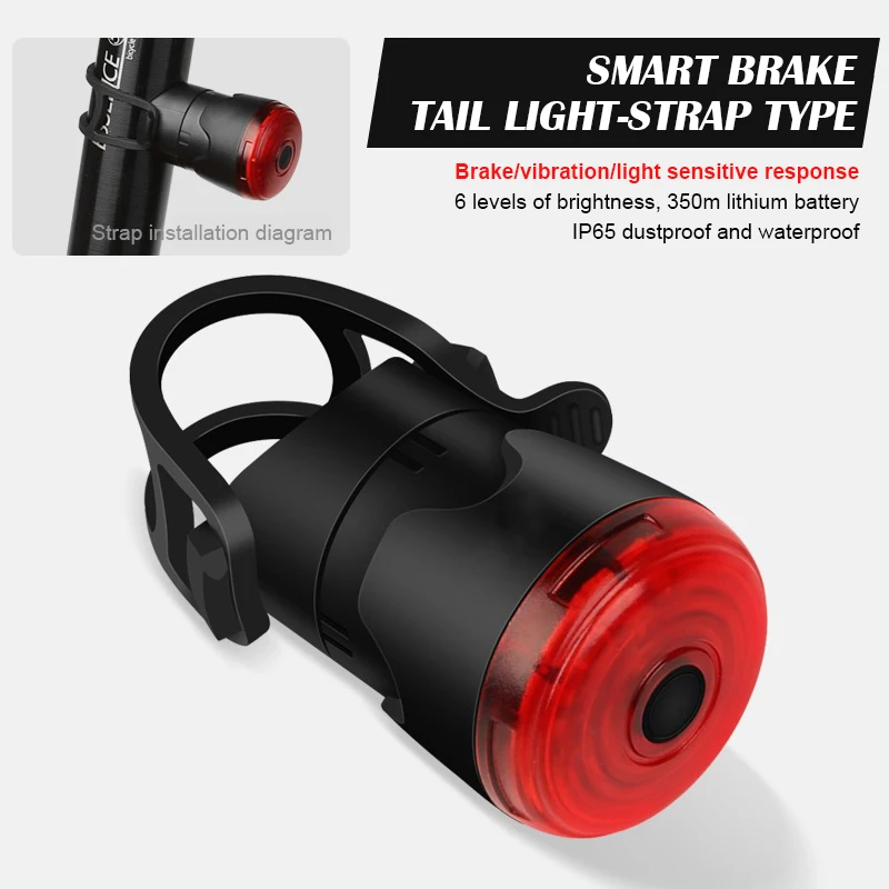 

JEPOZRA LED Bike Tail Light, Waterproof, Bicycle Front Rear Light, USB Rechargeable, Mountain Riding, Camping, Tail Lamp