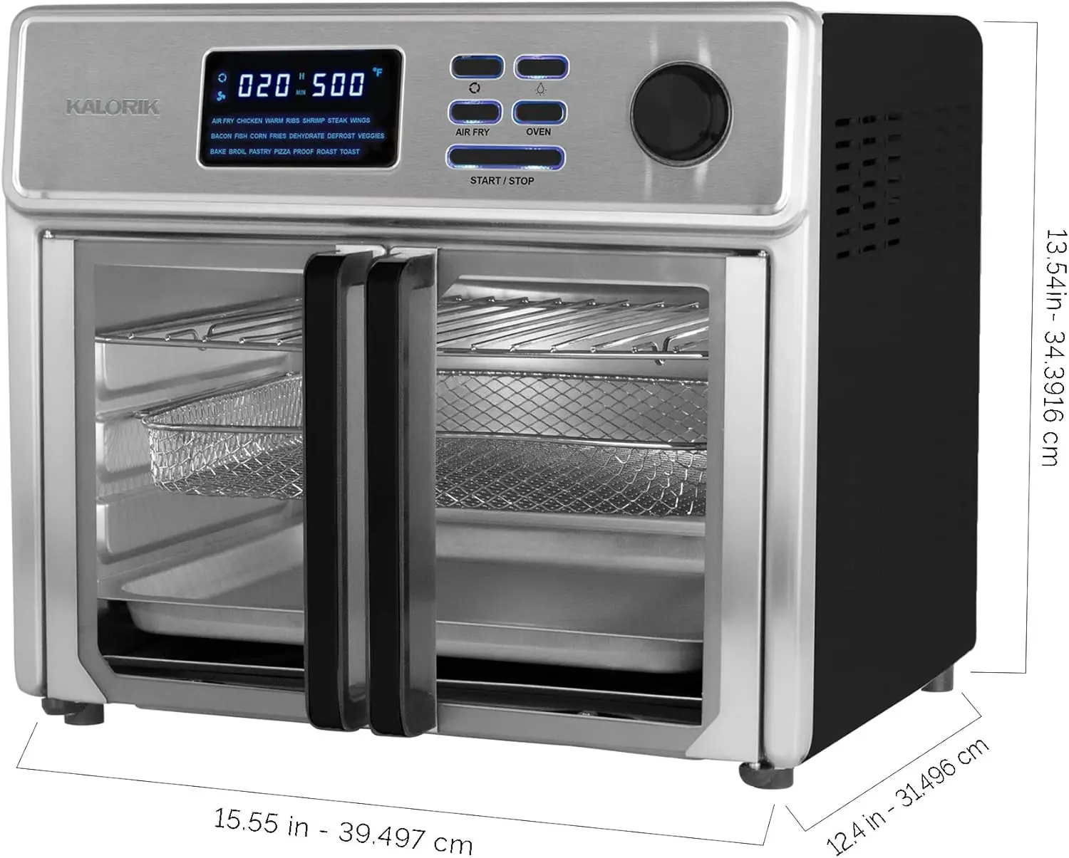 26-Quart 10-in-1 Countertop Air Fryer Oven, 15 Deluxe Accessories & 60-Recipe Hardcover Cookbook, 21 Presets, 1700W, Stainless 2
