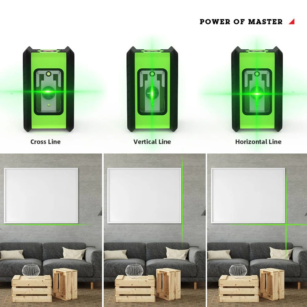 Laser Level Meter 2-Lines Cross Green Level Laser Horizontal & Vertical Nivel Self-Leveling
