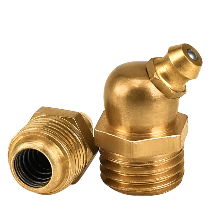 Grease Gun Tip LOT 10 M4 Metric Male 90 Deg Brass Grease Zerk Nipple Fitting Grease Fittings