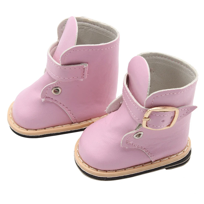 Botas de couro para Born Baby Doll, Acessórios para Roupas, Nossa Geração Girl Doll, Brinquedos para Meninas, 7cm, 43cm, American 18