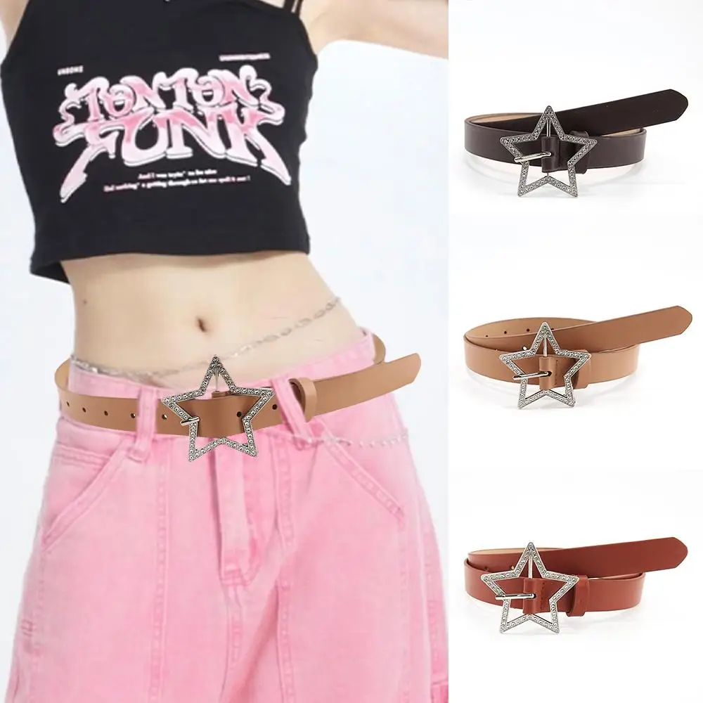 

Belt Dopamine Spicy Girls Pink Y2K Girls' New Design Sense Tide Accessory Star Jeans Belt Summer V5I3