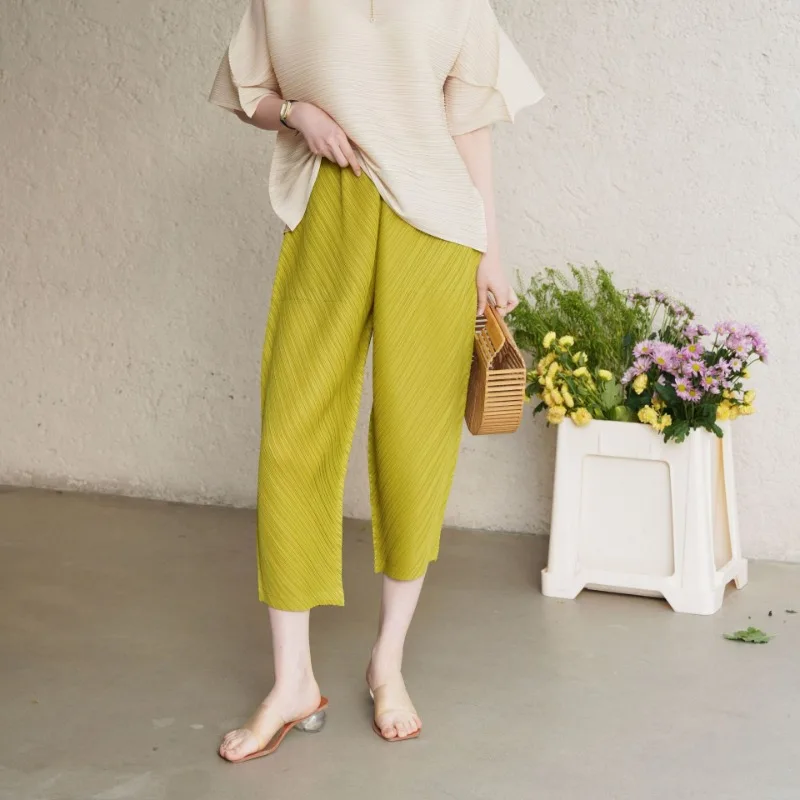 

2024 Spring/Summer New Three Mansions High End Pleated Large Size Loose Casual Harun Pants Octopus Pants