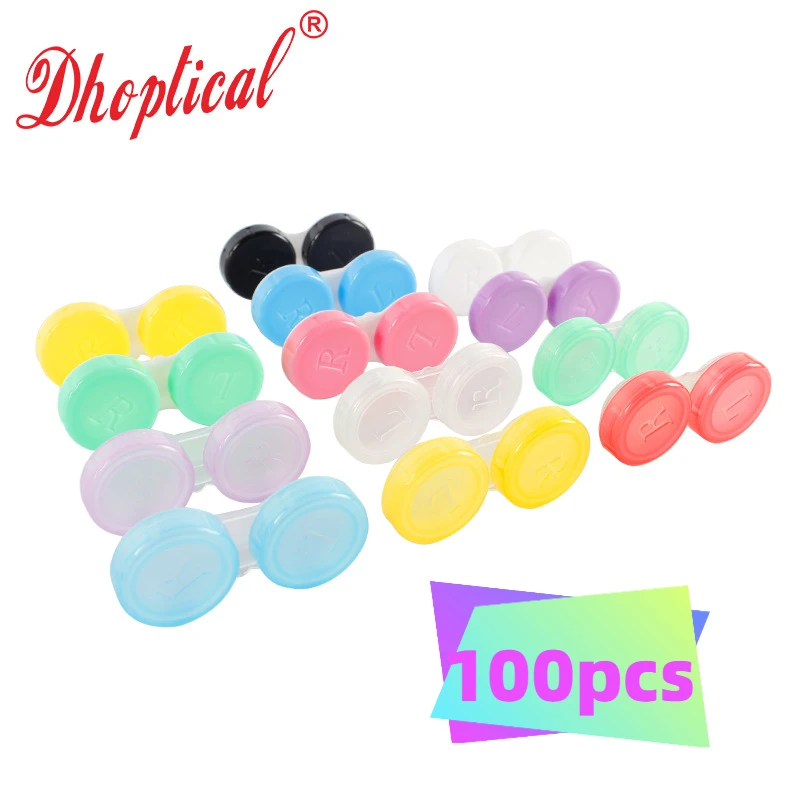 

100PCS Invisible Color Contact Lens Case Multi-Color Candy Couple Box Glasses Internet Celebrity Storage Storage Cross-Border