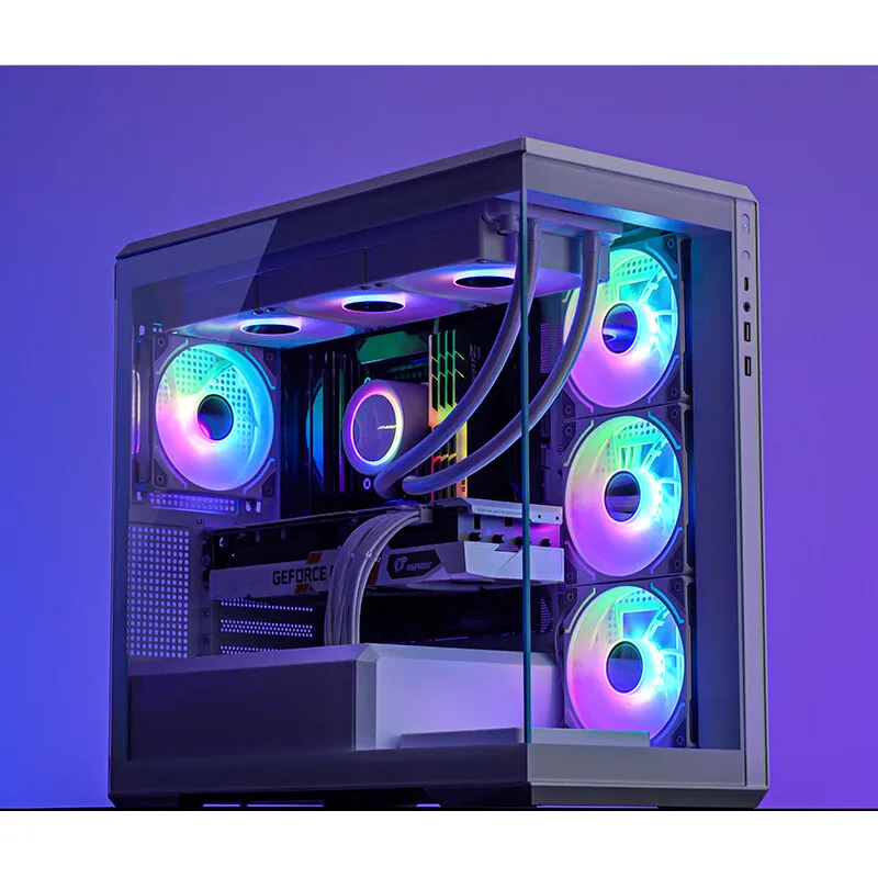 JONSBO D301 MATX Case Without Pillars Panoramic Side Transparency Seaview Room Desktop Chassis Type-c Gen2 360 Water Cooler