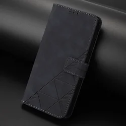 Magnetic Luxury Leather Wallet Flip Case with Skin Feel Finish for Motorola Moto G57 (Black (YB - LT))