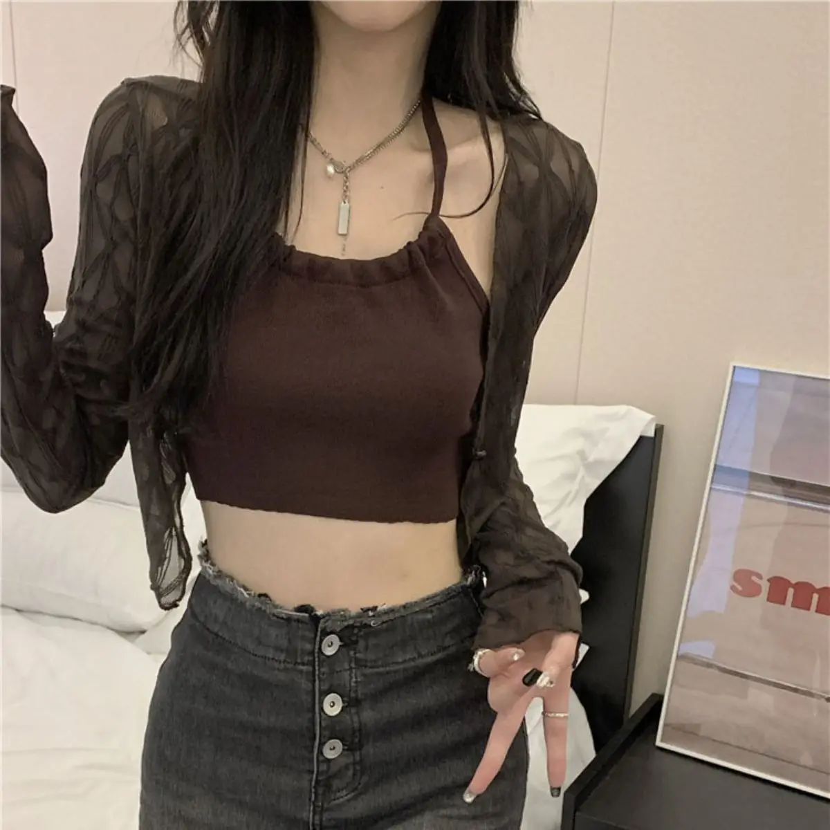 Summer Thin Sun-proof Cardigans Women Crochet Midriff-baring Tops Short Leisure All-match Y2k Korean Style Daily Slim Fashion