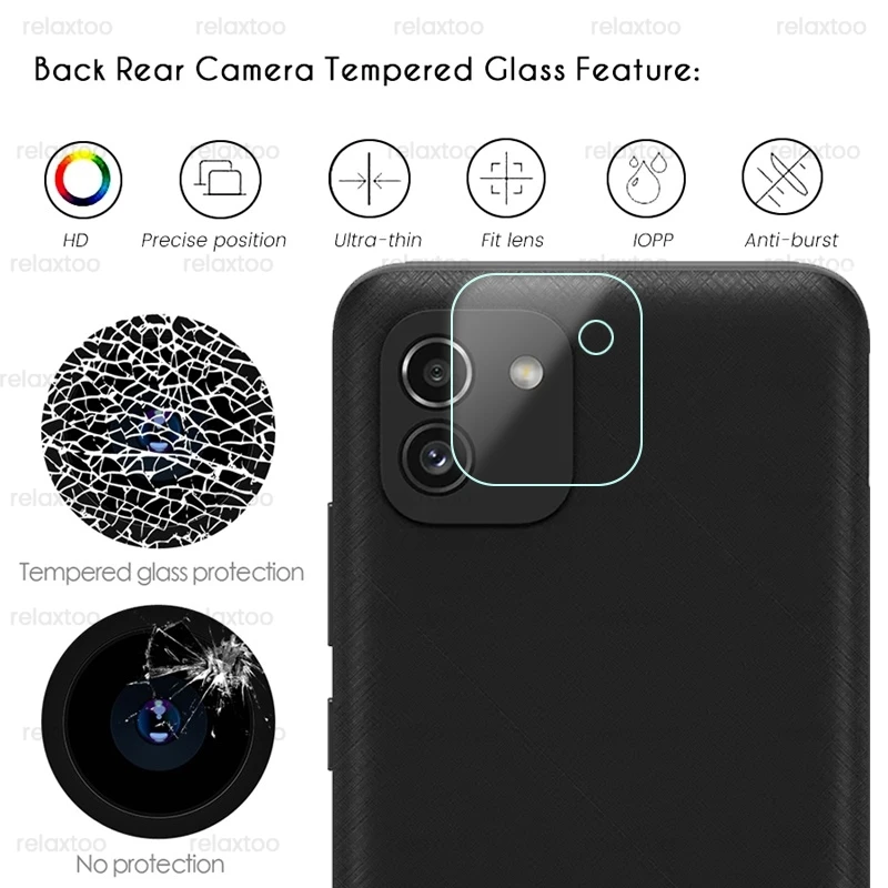 Sumsung A03 Glass 2in1 Camera Lens Protective Glas For Samsung Galaxy A03 2021 A 03 03A SM-A035F/DS 6.5" Phone Screen Film Cover phone screen cover