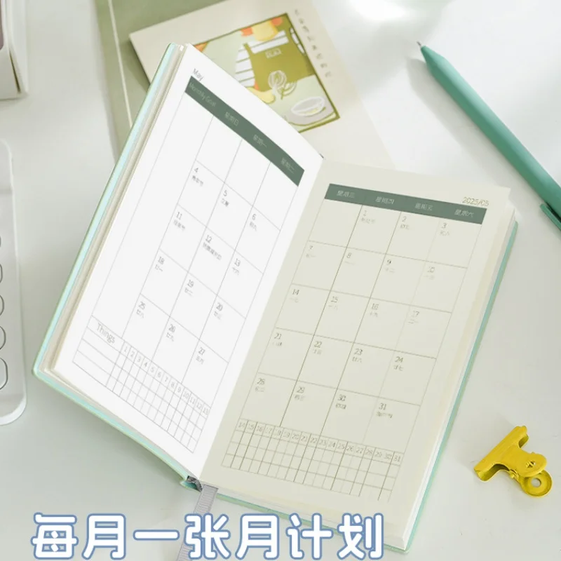 A6 portable calendar book Daily weekly schedule notepad Colorful flower designs cover To do list planners Efficiency agenda