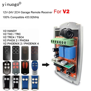 V2 PHOX PHOENIX 2 4 TXC TRC TRC4 TSC4 핸디 수신기, 범용 433MHz V2 차고 문 원격 제어 수신기