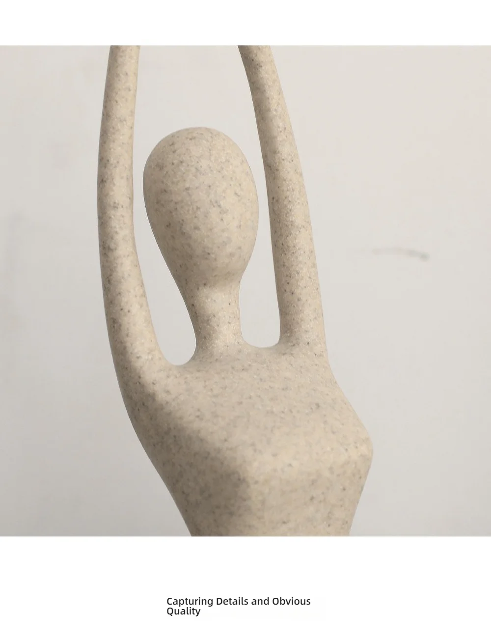 Yoga-Figur mit Sandstein-Finish, Kunstharz-Statue, nordische Zen-Meditationsskulptur für Schreibtischdekoration, Ornament mit minimalistischer Steinstruktur – Detail 10