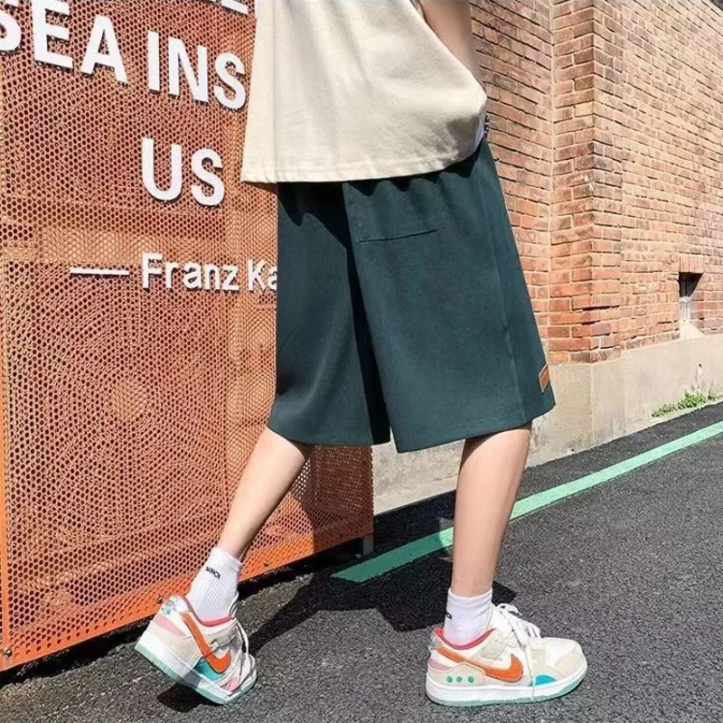 American Retro Summer 2024 Boyfriend Patchwork Elasticized Pocket Drawstring Letter Fashion Loose Comfortable Casual Shorts