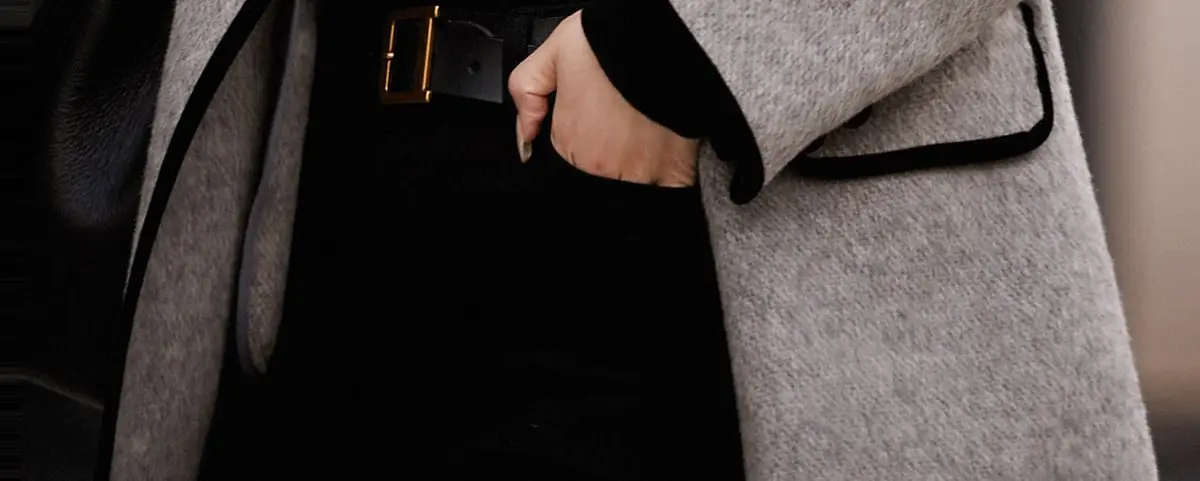 Main Mu Autumn Winter New Fashion Korean Edition Slim Casual Versatile Temperament Contrasting Color Small Collar Woolen Trench