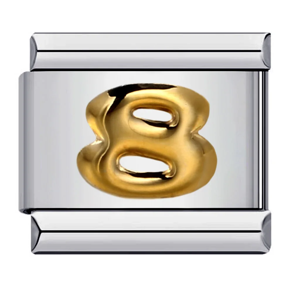 Gold Figure Charm for Italian Links Bracelet - Stainless Steel, 9mm