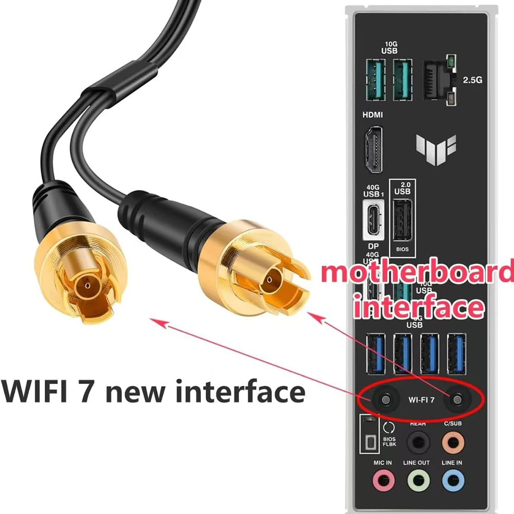WIFI7 안테나 신호 수신기 ASUS Gigabyte MSI Universal WI-FI7 마더 보드 안테나 Pro B840 B850 Z890 MAG B860-P 용 EZ-플러그