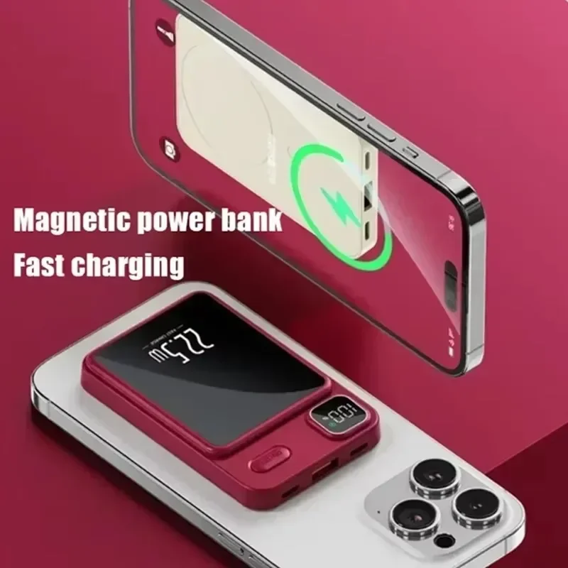 New 22.5W Mini Magnetic Power Bank for IPhone 15 14 13 12 Magsafe Phone Wireless Fast Charging Powerbank External Spare Battery 4