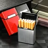 Aluminum Alloy Thick 20 Cigarette Case Simple Solid Color Waterproof Hard Shell Cigarette Accessories 1
