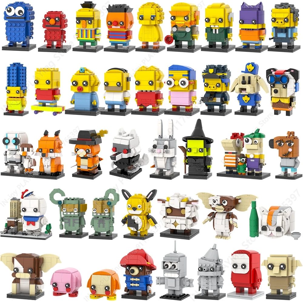 MOOXI Cartoon Anime Character Robot Animals Model MOC Bricks DIY ...