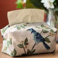 European Vintage Style Tissue Box Living Room Table Storage Bag Jacquard Drawn Paper Bag Household Desktop Paper Drawn Bag 1