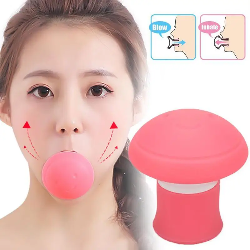 

Silicone V Face Facial Lifter Slimming Face Lifter Double Thin Wrinkle Removal Blow Breath Exerciser Masseter Muscle Line Tools