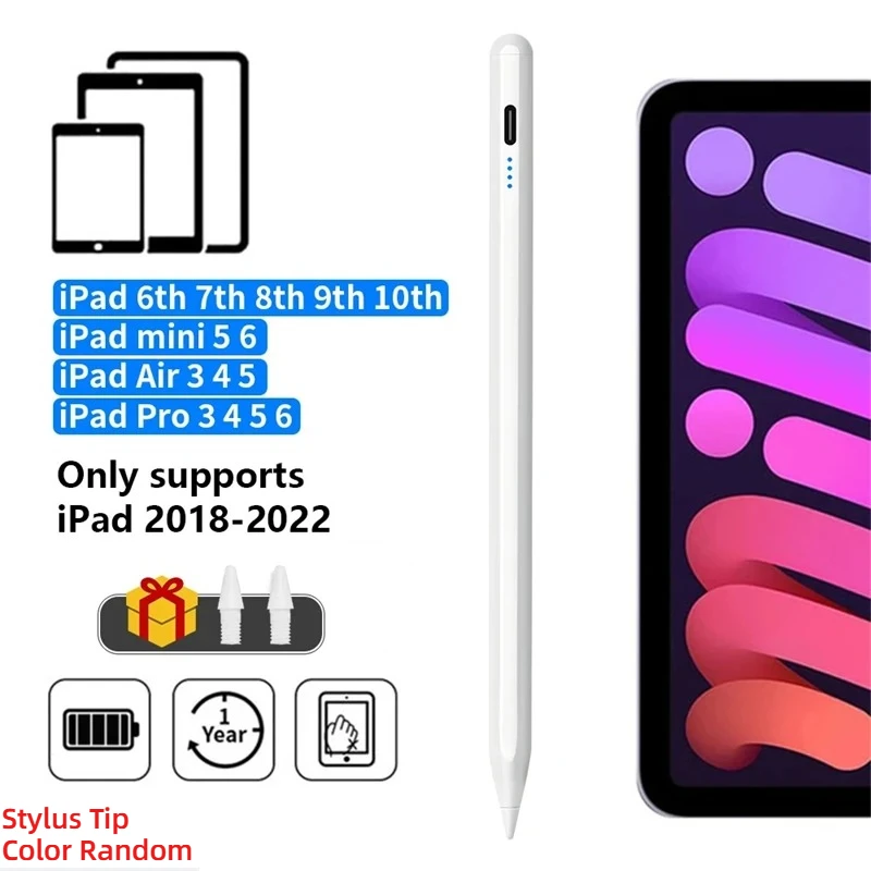 LED Power Indicator Touch Stylus Pencil with Palm Rejection Design
