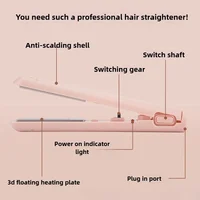 Brosse Lissante USB Mini Sans Fil, Portable, Fer à Friser et Lisser pour Cheveux Courts, Idéal pour Étudiants et Voyages en Dortoir 6